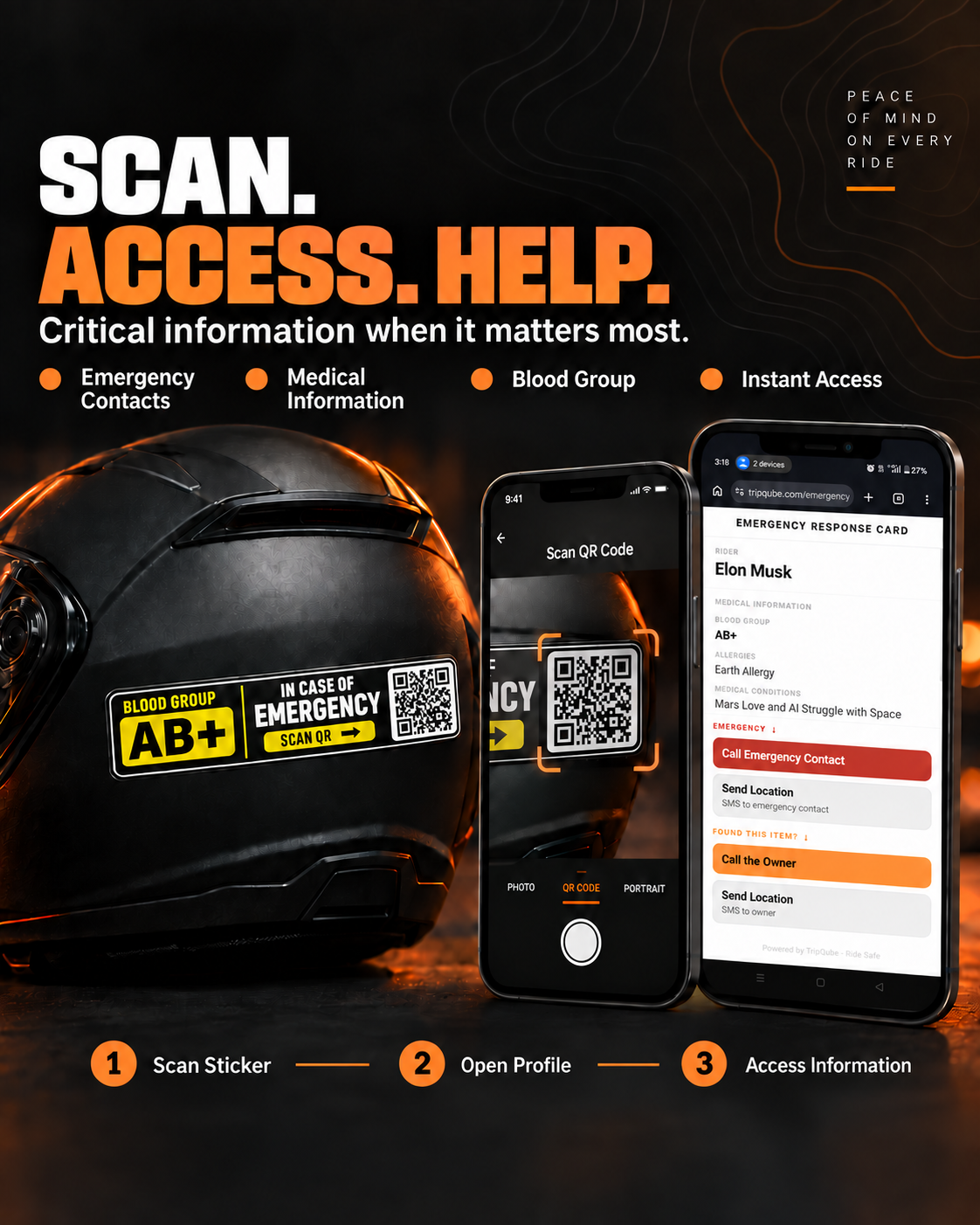 Emergency QR code sticker