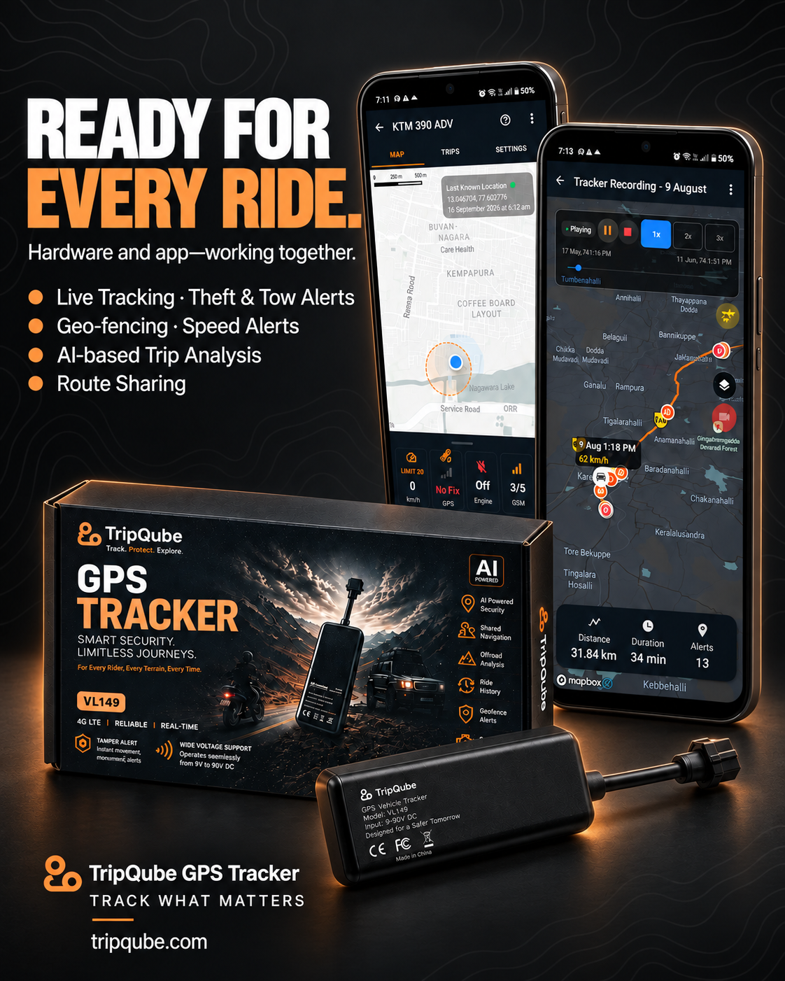 TripQube GPS Tracker device