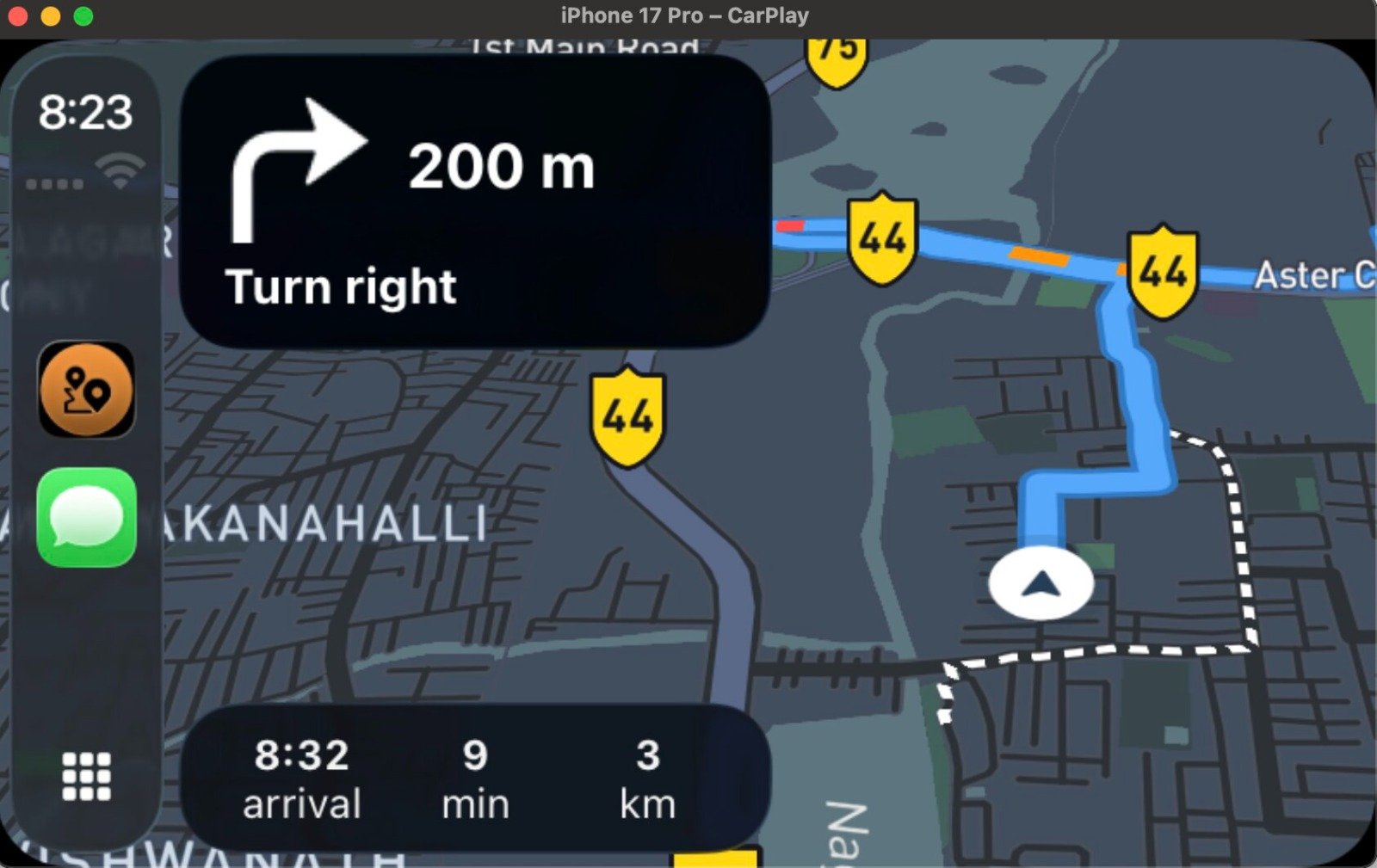 TripQube navigation on Apple CarPlay