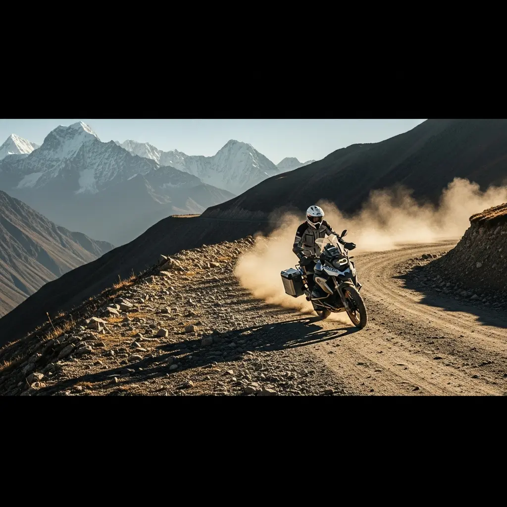 TripQube motorcycle navigation on phone mounted on handlebars